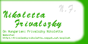 nikoletta frivalszky business card